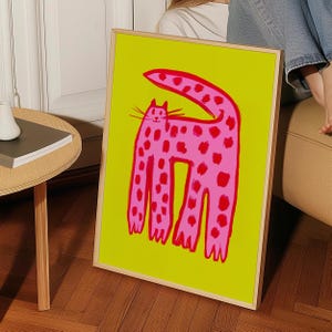 Rainbow Cat Poster: Vintage Feline Art, Retro Home Decor (Digital Download) image 3
