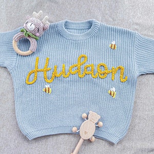 Personalized baby sweater with name,Custome Baby Name Sweater,Newborn Sweater,Knit Sweater Toddler,Baby boy sweaters,Baby Gift