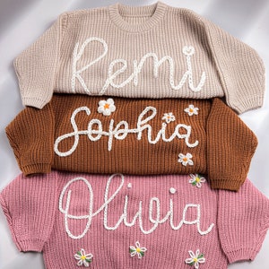 Personalise Baby Name Sweater,Newborn Sweater,Baby knit sweater,Custom Baby Sweater with Hand,Baby Name sweaters,Baby Gift
