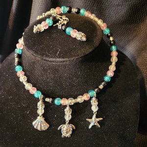 Memory Wire Necklace &quot;By the Sea&quot;