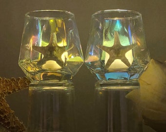 Starfish Iridescent Candle Holder with Tea Light