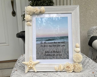 Personalized Wedding Seashell Picture