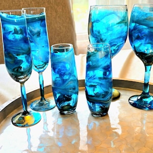 Copas de champán costeras y playeras: con tallo o sin tallo, ¡colores PERSONALIZADOS disponibles!