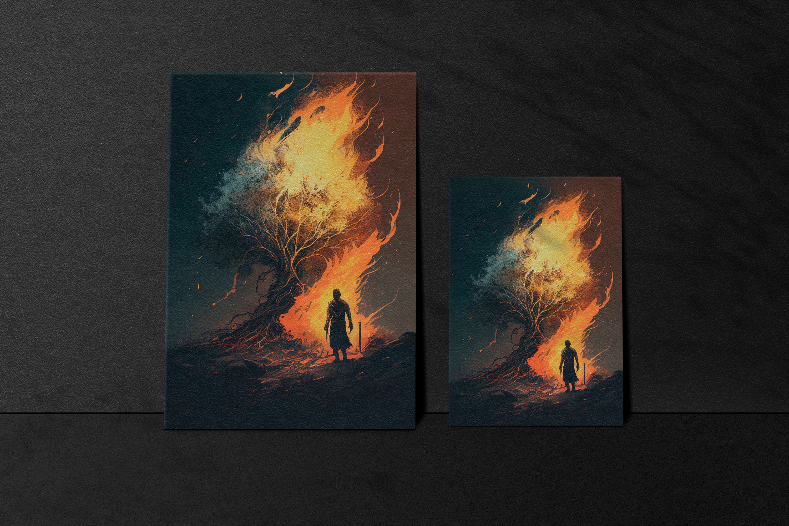 Digital Art of the Burning Bush Etsy