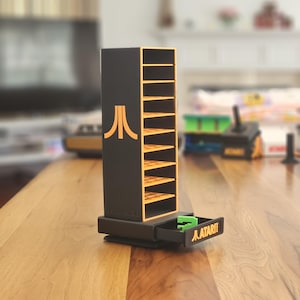 Atari 2600 カートリッジタワー (カートリッジ 10 個) ケース / オーガナイザー / ストレージ / ホルダー - ブラックとオレンジ