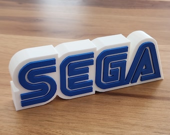 SEGA Logo Solid Sign for Gaming Decor / Art / Shelf Display / 6.5"