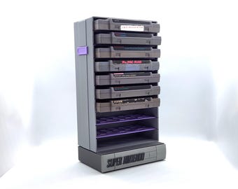Nintendo SNES Cartridge Tower (10 cartridges) Display / Organizer / Storage / Holder