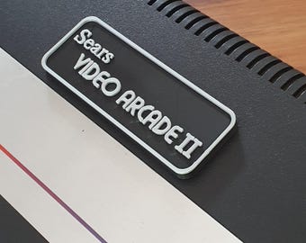 Atari Sears Video Arcade II Cartridge Slot Dust Cover - Black and Silver