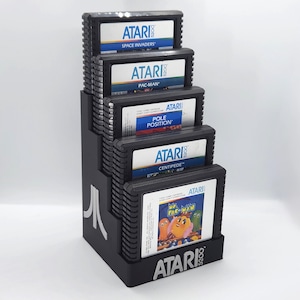 Atari 5200 カートリッジ タワー - ラベルが見える (カートリッジ 5 個) ケース / オーガナイザー / ストレージ / ホルダー