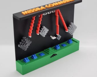 Atari 2600 Diorama - Missile Command - Art / Shelf Decor / Game Room