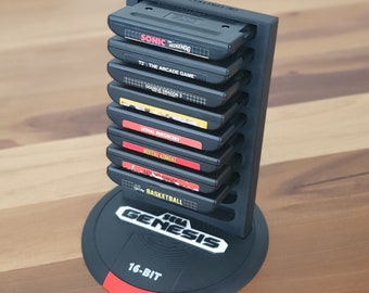 SEGA Genesis Cartridge Tower (10 cartridges) Case / Organizer / Storage / Holder