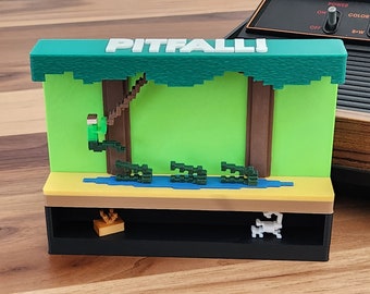Atari 2600 Diorama - Pitfall - Crocodiles Scene - Art / Shelf Decor