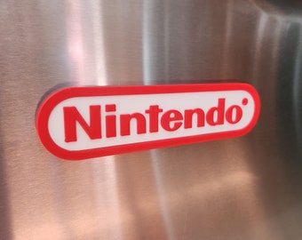 Nintendo Logo Sign with bult-in Magnets - Gaming Decor / Art / Shelf Display / Fridge / 6.5"