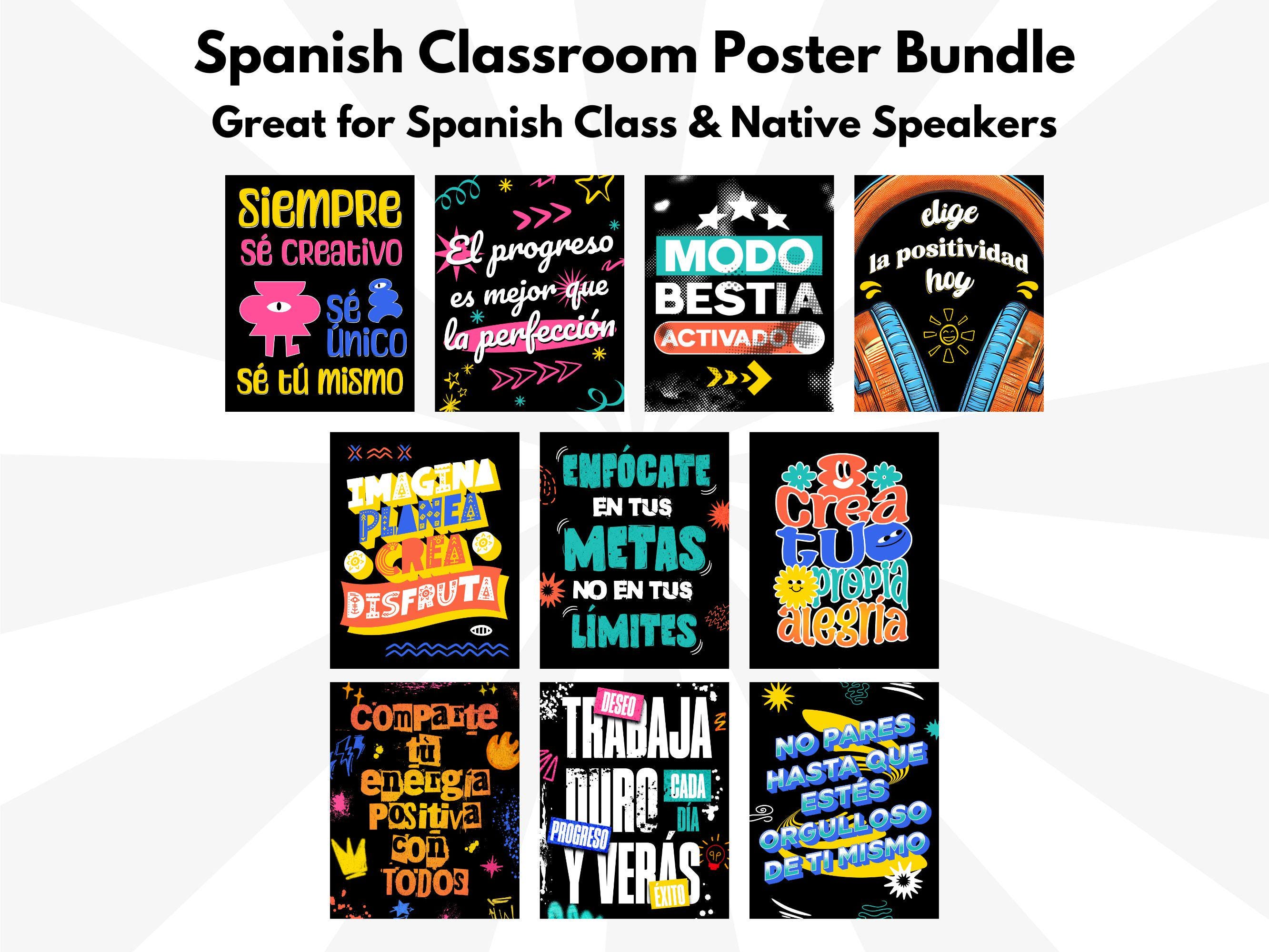 Spanish Classroom Posters Printable Spanish Teacher High School Decor ...