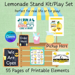 Lemonade Stand Dramatic Play Printables, Lemonade Stand Sign, Pretend Play Printables Daycare Preschool Elementary Homeschool Activity Lemon