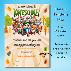 Funny Teacher Appreciation Card Printable Teacher Thank You Card Instant Download Teacher Gift Card Holder Elementary Daycare Preschool Card