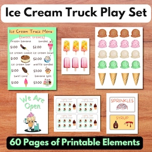 Dramatic Play Pretend Ice Cream Shop Printable Store: For Daycare, Elementary and Homeschool