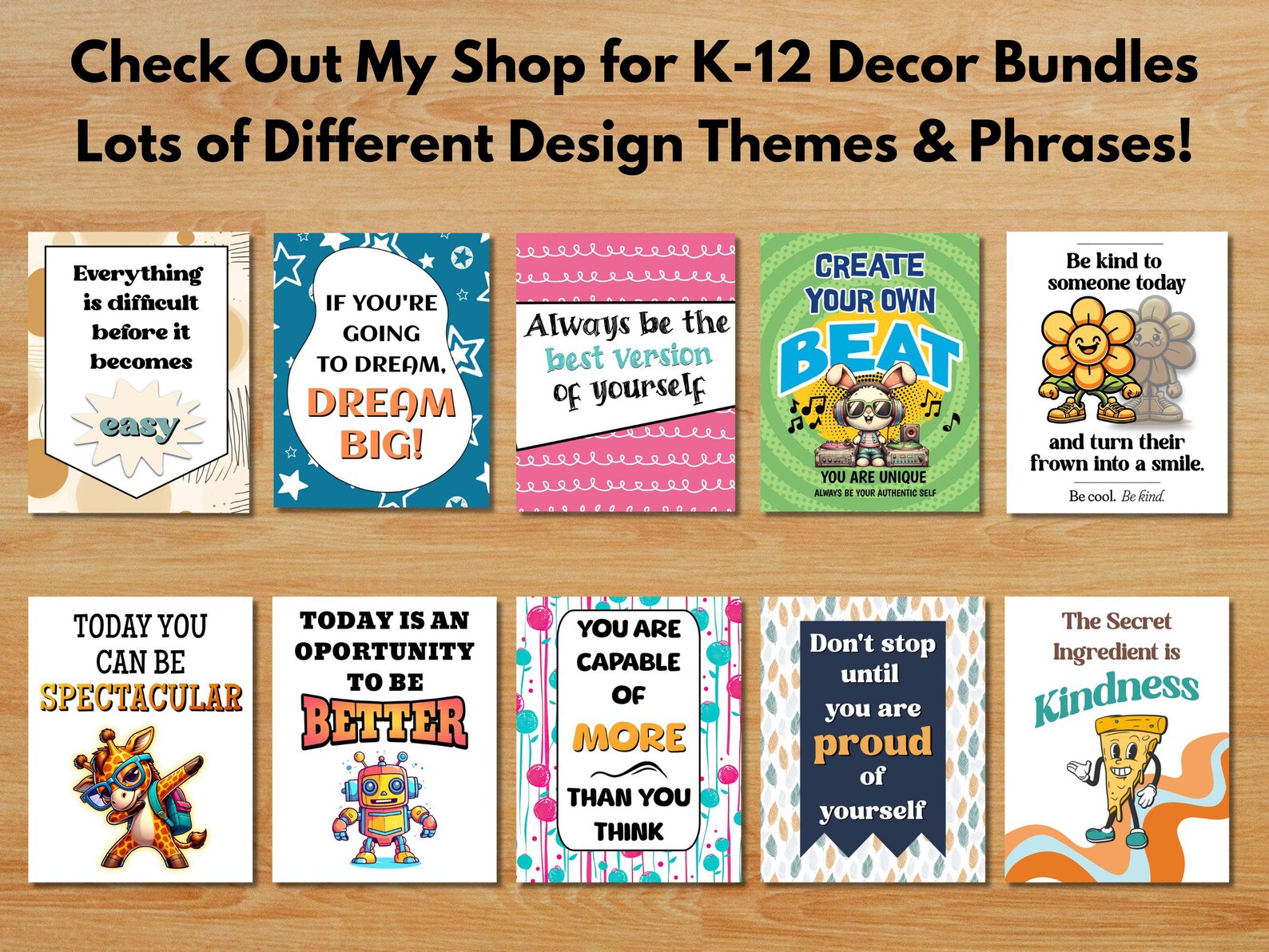 Growth Mindset Poster Elementary Motivation Classroom Decor Animal ...