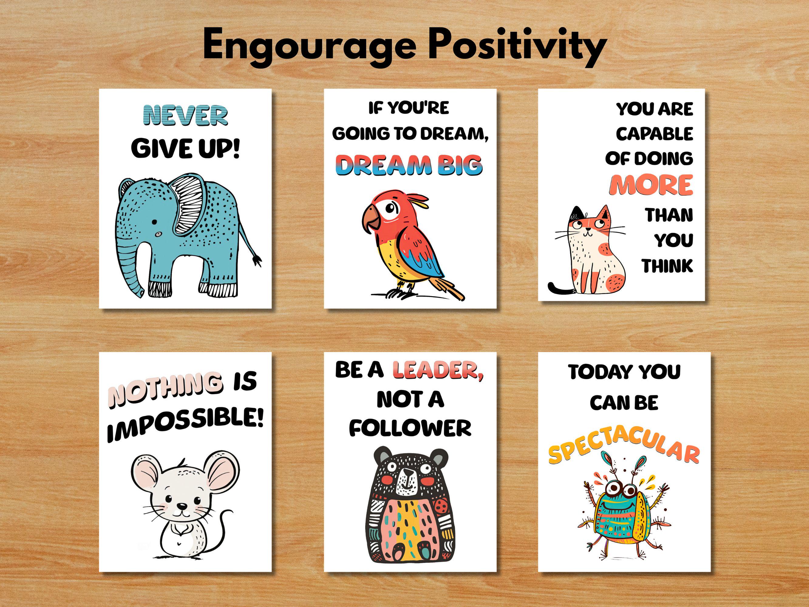 Growth Mindset Poster Elementary Motivation Classroom Decor Animal ...