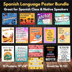 Spanish Classroom Posters Printable Spanish Teacher High School Decor Motivational Class Sign Growth Mindset Bulletin Board Positive Class