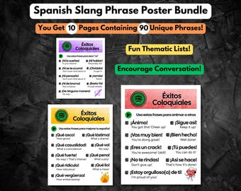 Spanisch Klassenzimmer Phrasenposter Spanische Slang Wörter Druckbare Grammatik Dekoration Spanische Lehrer Wort Wand Erwiderung verständliche Eingabe