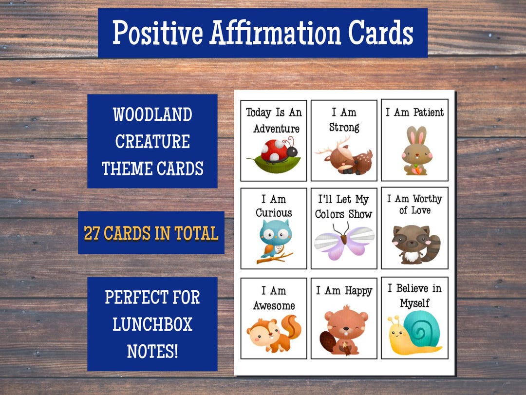 Animal Lunchbox Notes for Kids: Printable Daily Positive Affirmations ...