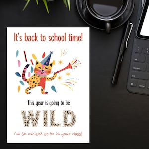 1e schooldag lerarenkaart afdrukbare terug naar school grappige welkomstkaart voor leraar van student waardering wenskaart nieuwjaar