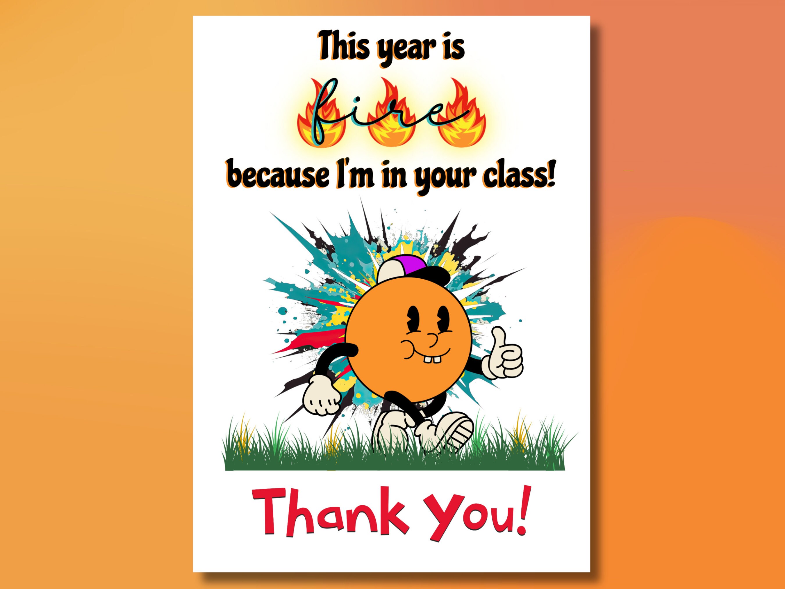 Funny Teacher Appreciation Card Printable Teacher Thank You Card ...