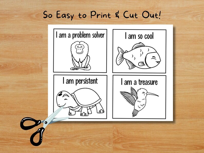 Lunchbox Notes for Kids: Printable Coloring Affirmation Cards Animal ...