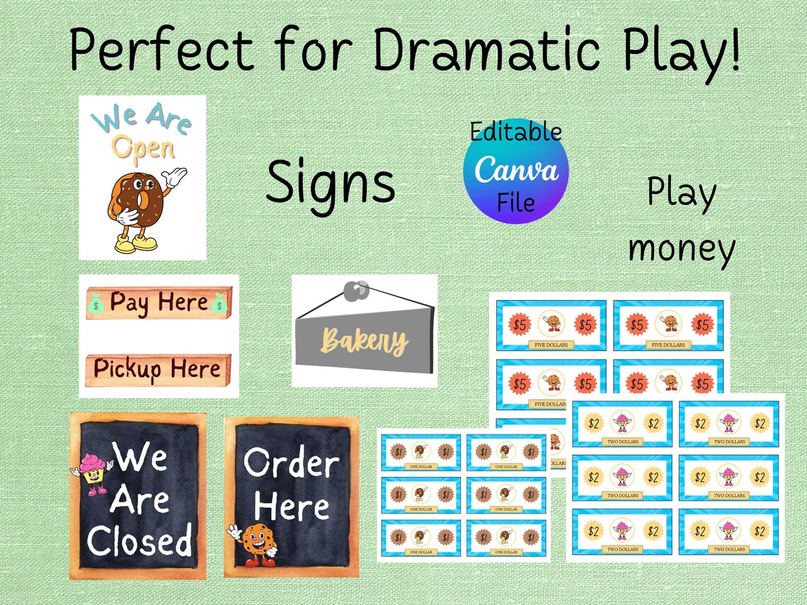 Dramatic Play Bakery Printable Pretend Play Printables - Etsy