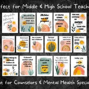 High School Boho Growth Mindset Poster Classroom Motivational Decor School Counselor Psychologist Positive Affirmation Quotes Middle School image 2
