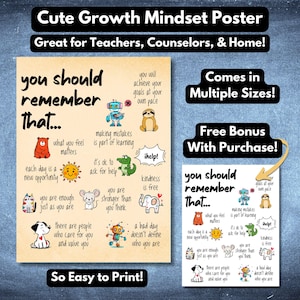 Mental Health Therapy Poster Printable School Counselor Office Decor Motivational Growth Mindset Elementary Middle Bulletin Board SEL Tool