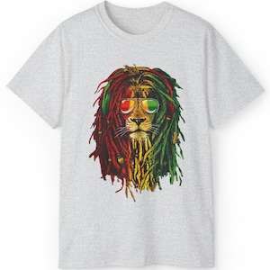 Reggea T-Shirt, Rasta Löwe T-Shirt, Musik Merch, Retro Shirt, Streetwear, Y2K Shirt, Geschenk Shirt, Unisex Ultra Cotton Tee