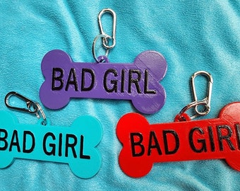 Bad Girl Large Fursuit Collar Tag