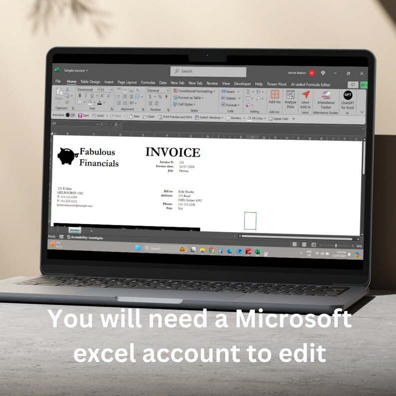 Invoice Template Excel Editable for Spreadsheet Budget Small Business