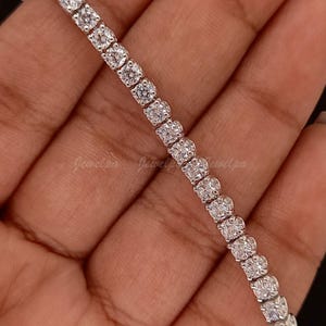 3 CT Round Cut Lab Grown Diamond Tennis Bracelet, Round Diamond Wedding Bracelet, 14K Solid White Gold Bracelet, Anniversary Gift Bracelet