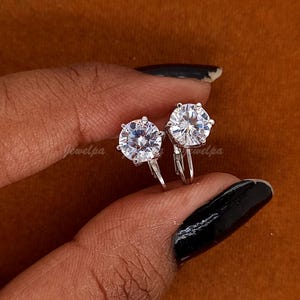 2CT Round Cut Lab-grown Diamond Drop & Dangle Earrings, Solid 14K White Gold Earrings, IGI Certified Eco-Friendly, Her Wedding Gift Earrings