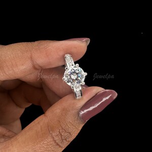 2.50 CT Lab Grown Diamond Round Solitaire Accent Ring, 14K White Gold Ring, Certified Classic Prong Setting, personalized anniversary ring