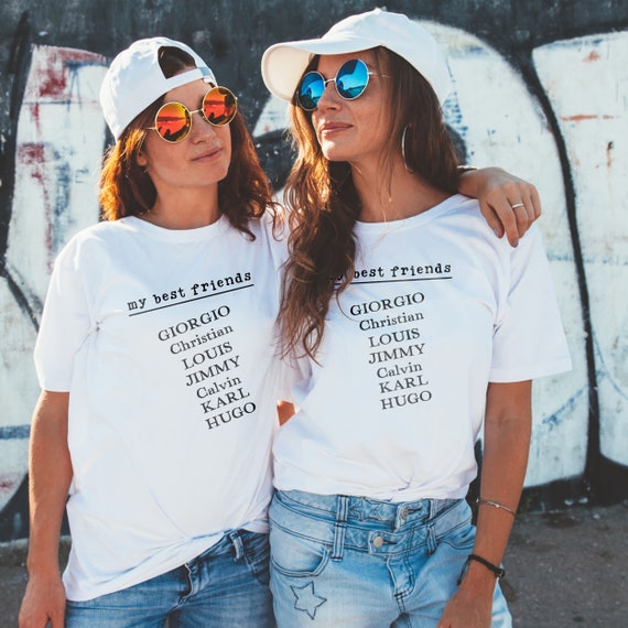 My Best Friends, Statement Tshirt, Giorgio, Louis, Jimmy Trending Christian  Fashion Shirt for Women, Calvin, Karl, Hugo Designer T-shirt - Etsy