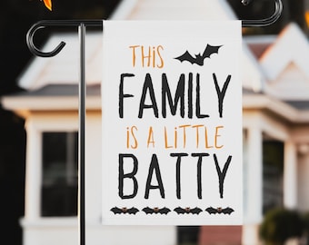 Funny Halloween Garden Flag: Batty Family Welcome Decor