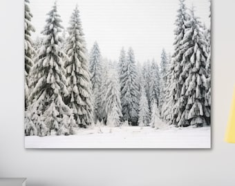 Winter Wonderland Canvas Art: Snowy Forest Landscape