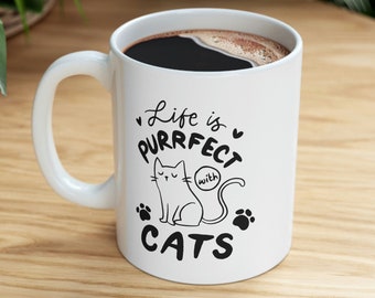 Life Is Purrfect Cat Mug - Funny Cat Lover Gift