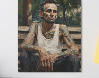Funny Abraham Lincoln Canvas Art: Whimsical Office Decor