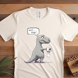 Retro Trex Dark Humor Shirt: Funny Dinosaur Parody Tee