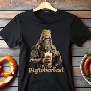 Oktoberfest Bigfoot Shirt, Bigfoot Shirt, Sasquatch Shirt, Bigfoot Gift, Sasquatch Gift, Gift for Him, Cryptid Shirt, Camping Shirt