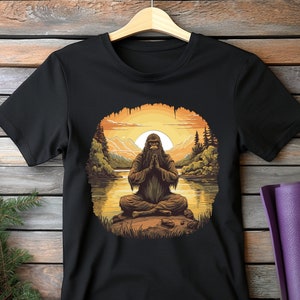 Bigfoot Doing Yoga Shirt, Bigfoot Shirt, Sasquatch Shirt, Bigfoot Gift, Sasquatch Gift, Gift for Him, Cryptid Shirt, Camping Shirt