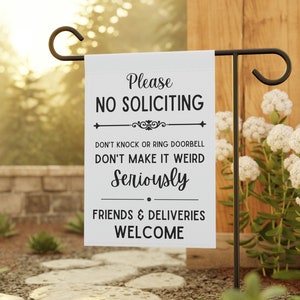 No Soliciting Yard Sign No Soliciting Signs No Soliciting Garden Flag Double Sided No Soliciting Sign Funny No Soliciting Sign