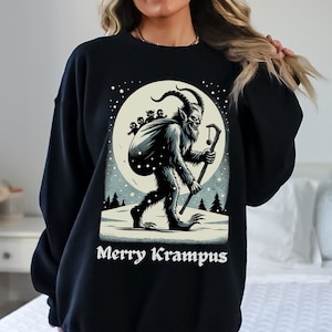 Krampus Sweater, Merry Krampus, Horror Christmas Sweater, Ugly Christmas Sweater, Krampus Sweatshirt, Gothic Christmas Sweater