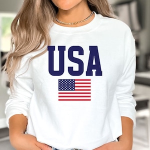 USA Flag Sweatshirt: Patriotic 4th of July Pullover