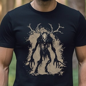 Wendigo T-Shirt: Skinwalker Cryptid Monster Design